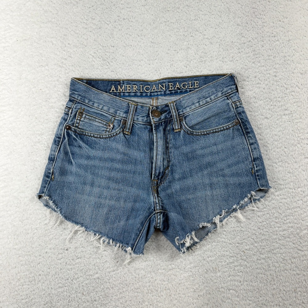 American Eagle 90s Cotton Jean Shorts Original Cut Off 26 (W26") 100% Cotton